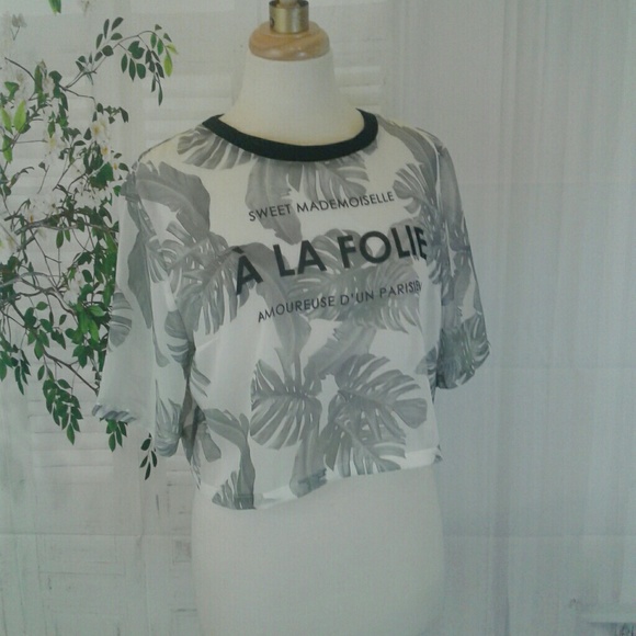 Divided Tops - Divided Sheer Cropped Top